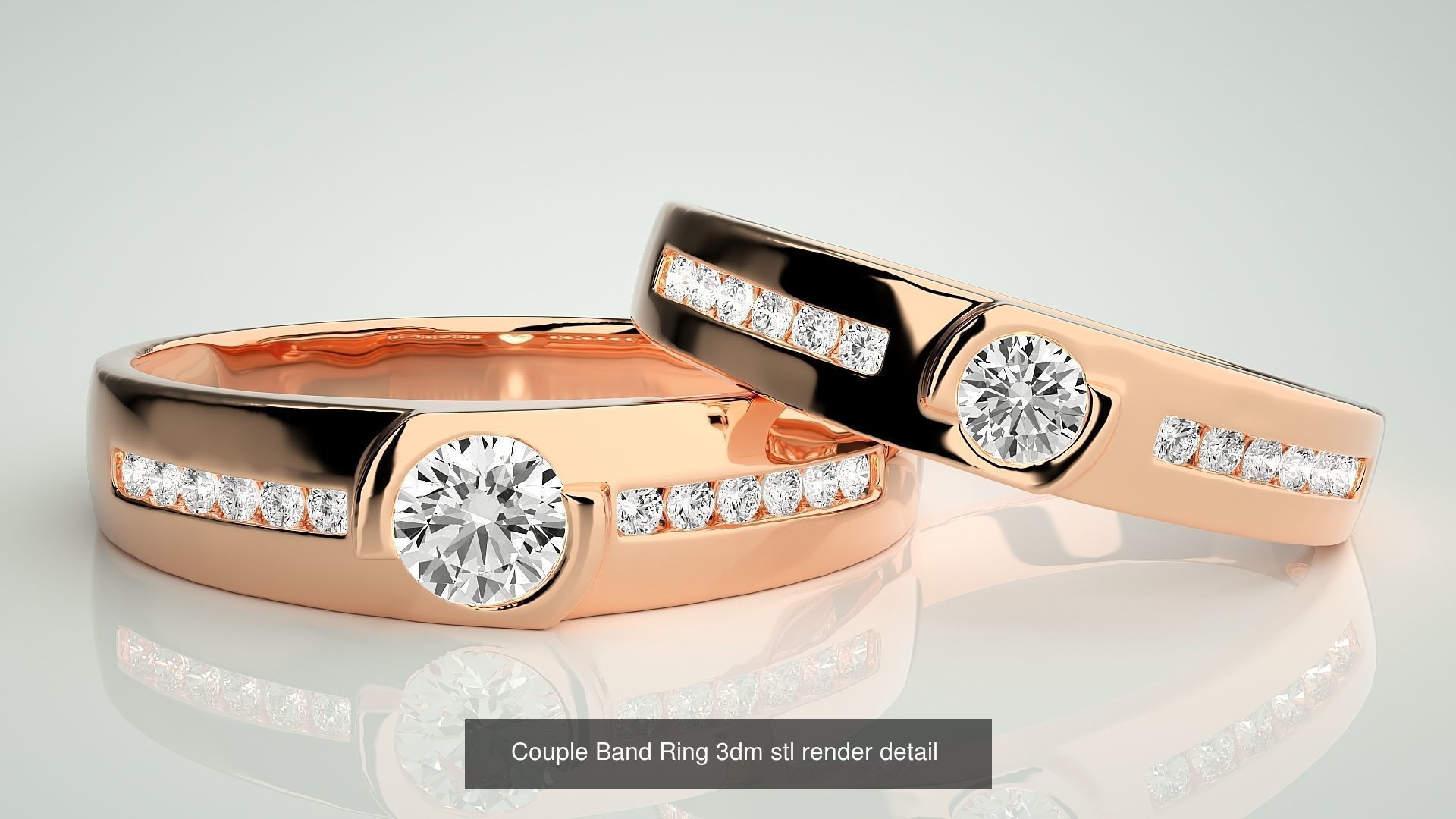 156  Couple Band Ring 3dm stl render detail Part-3 3D Model Collection_129