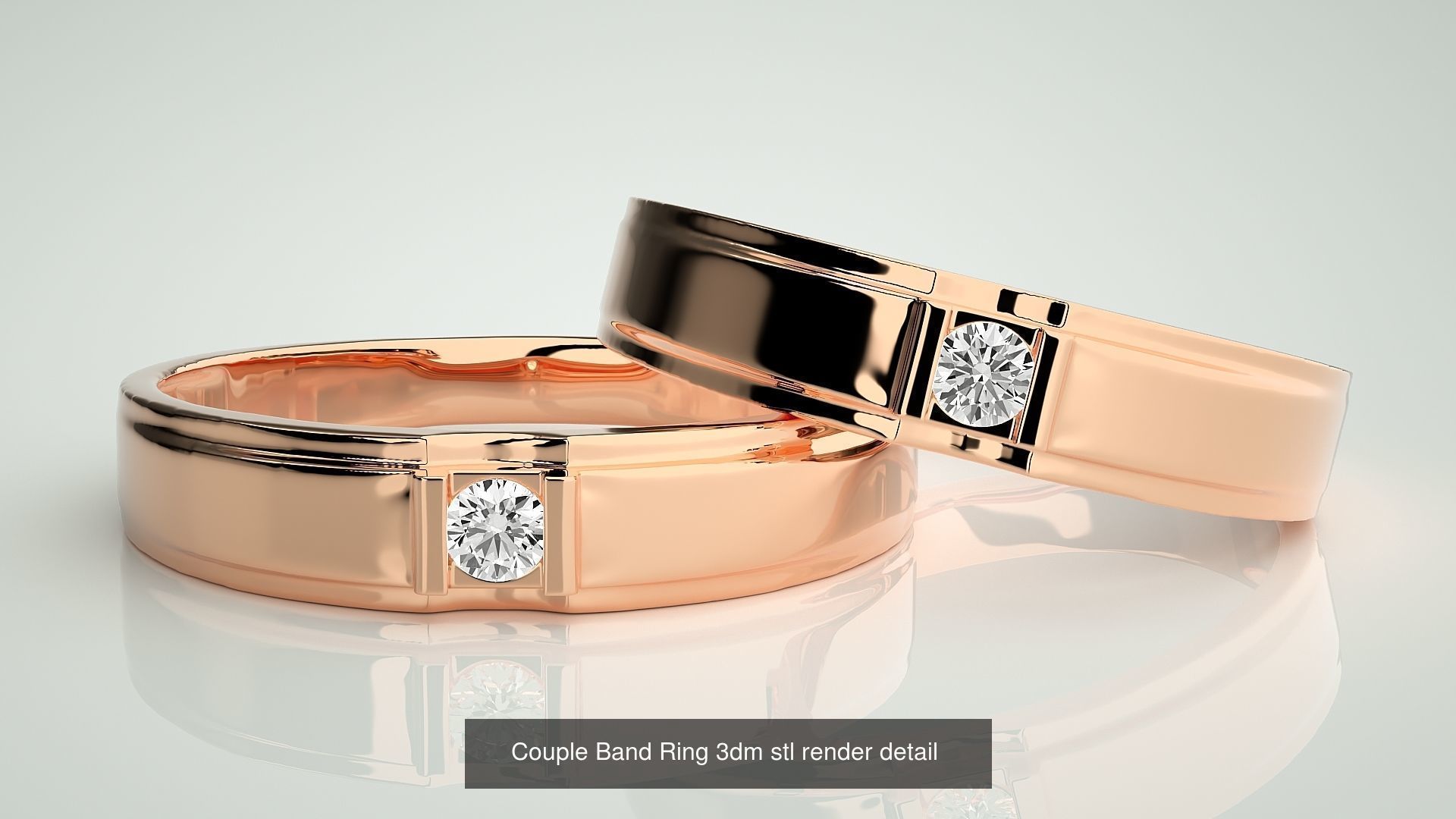 156  Couple Band Ring 3dm stl render detail Part-3 3D Model Collection_144