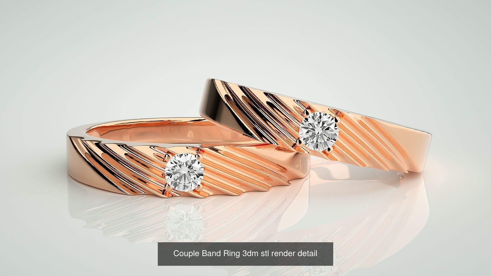 156  Couple Band Ring 3dm stl render detail Part-3 3D Model Collection_33