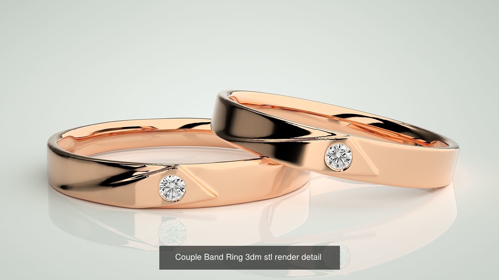 156  Couple Band Ring 3dm stl render detail Part-3 3D Model Collection_160