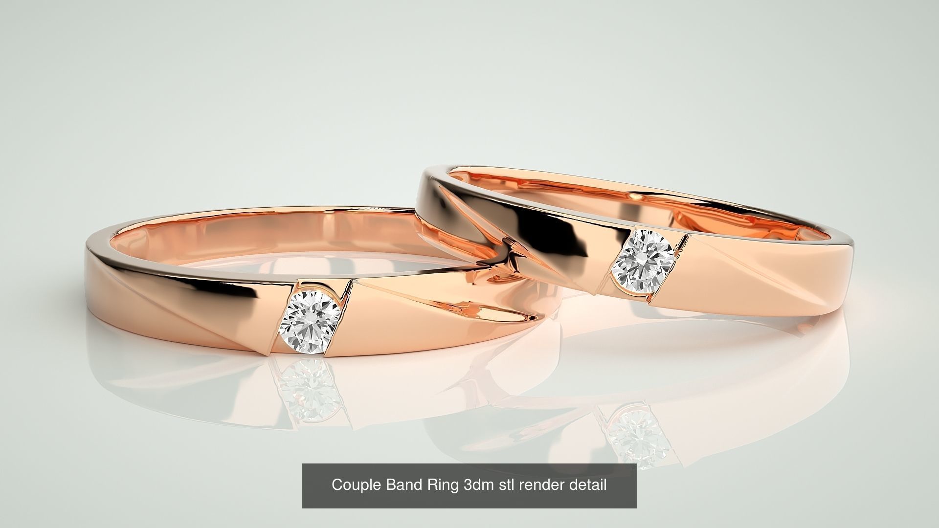 156  Couple Band Ring 3dm stl render detail Part-3 3D Model Collection_66