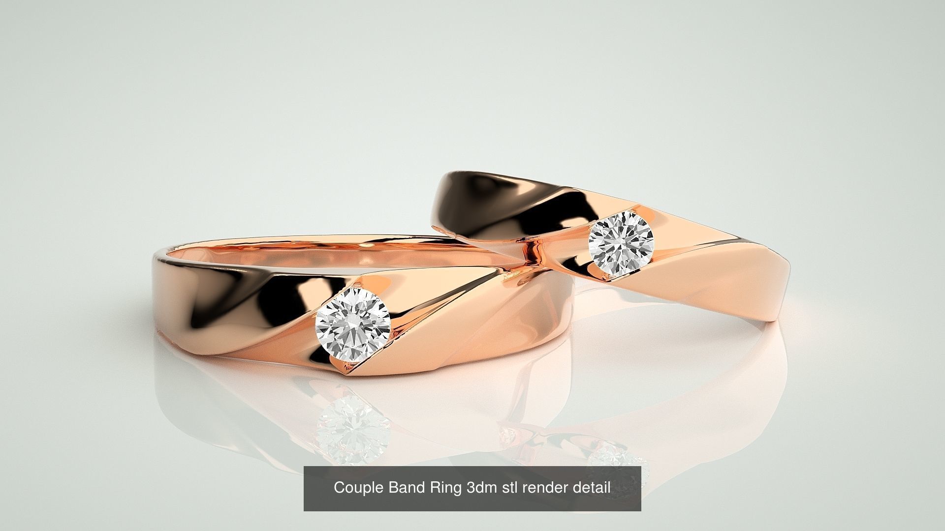156  Couple Band Ring 3dm stl render detail Part-3 3D Model Collection_83