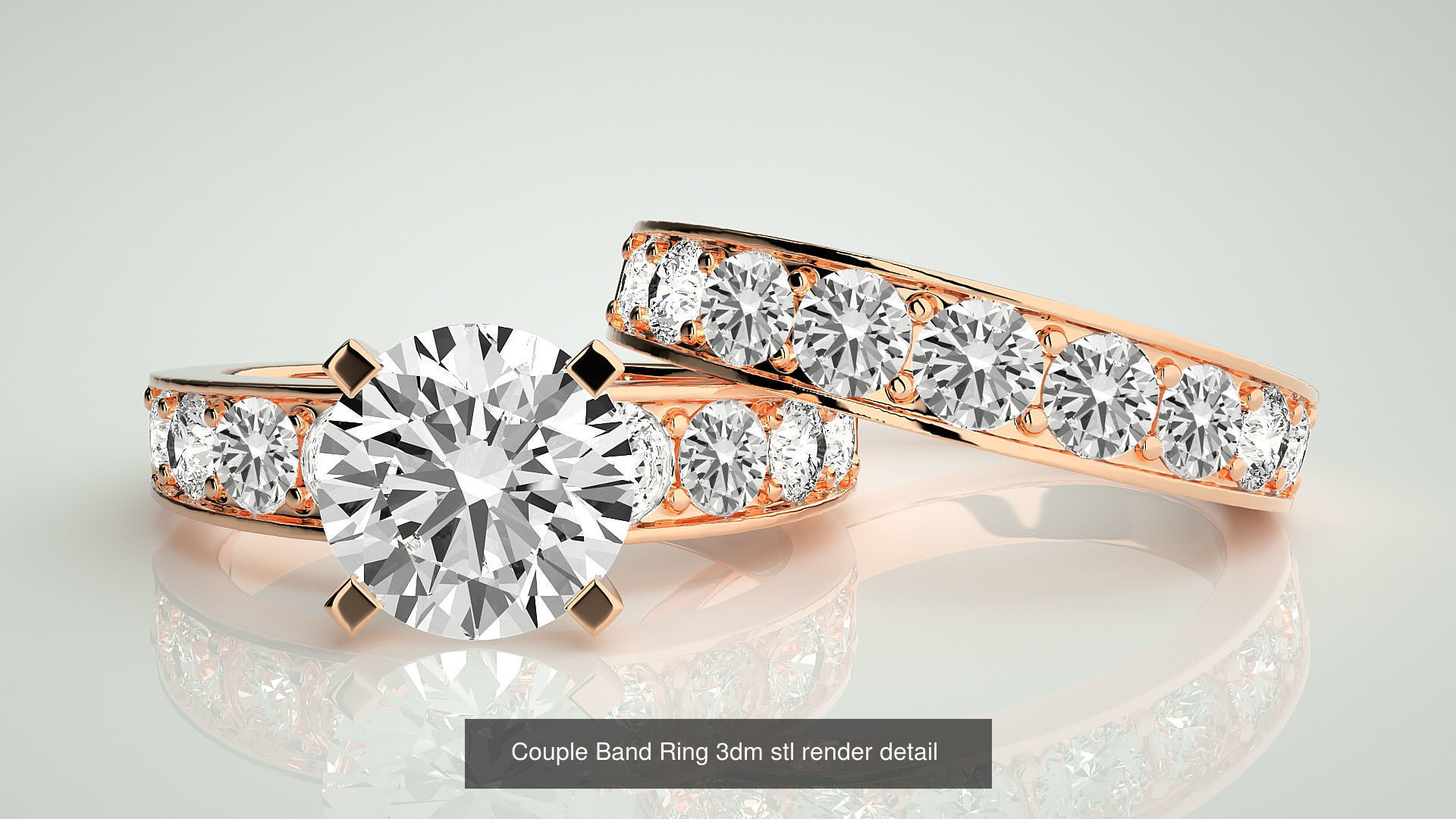 156  Couple Band Ring 3dm stl render detail Part-3 3D Model Collection_163