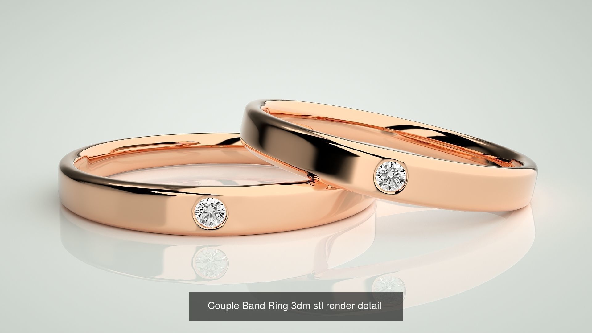 156  Couple Band Ring 3dm stl render detail Part-3 3D Model Collection_162