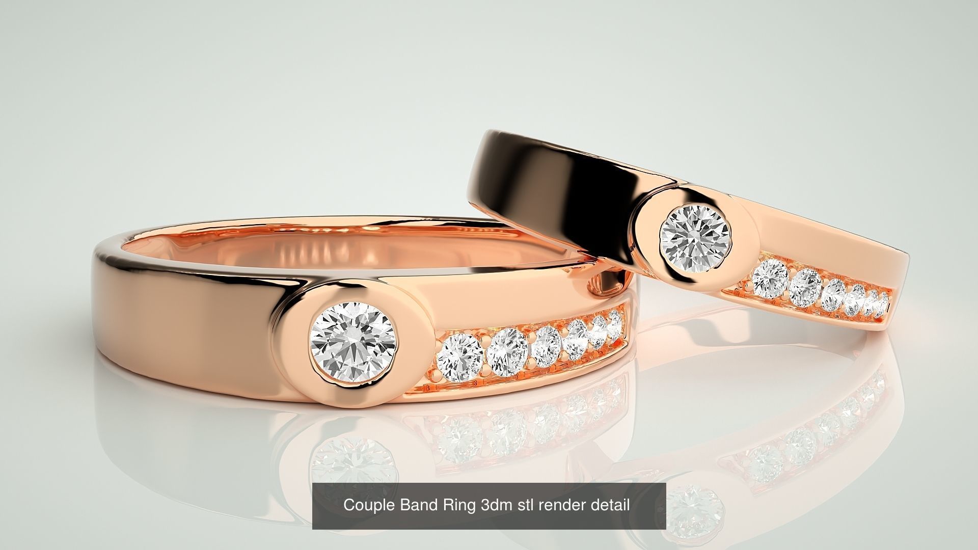 156  Couple Band Ring 3dm stl render detail Part-3 3D Model Collection_118