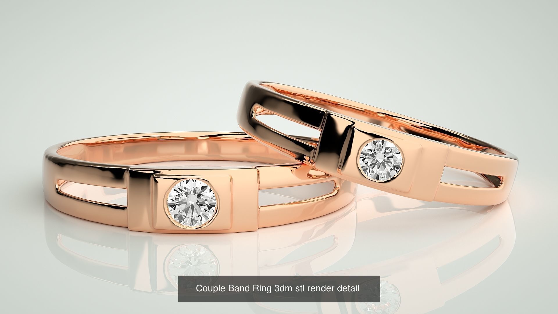 156  Couple Band Ring 3dm stl render detail Part-3 3D Model Collection_133