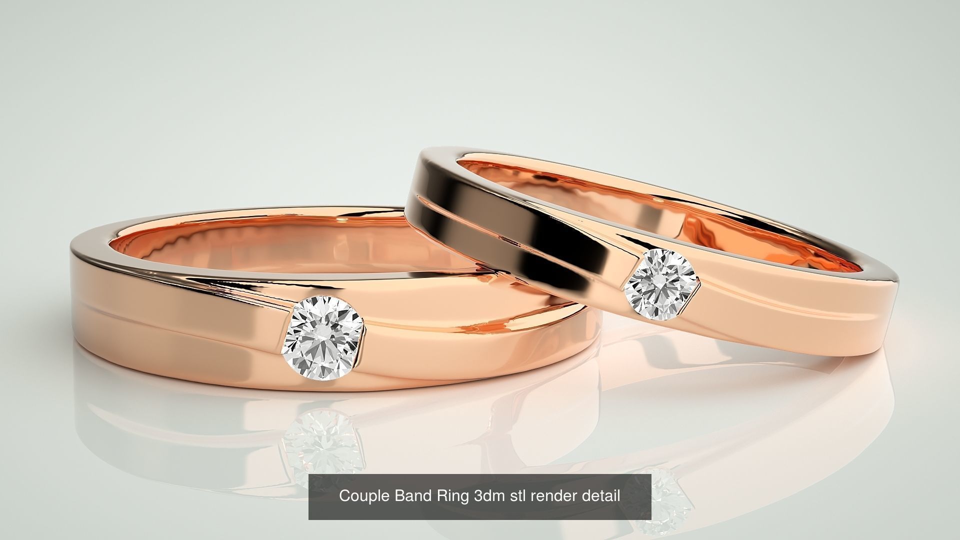 156  Couple Band Ring 3dm stl render detail Part-3 3D Model Collection_86