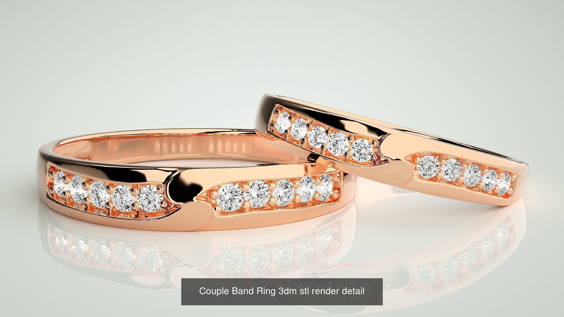 156  Couple Band Ring 3dm stl render detail Part-3 3D Model Collection_85