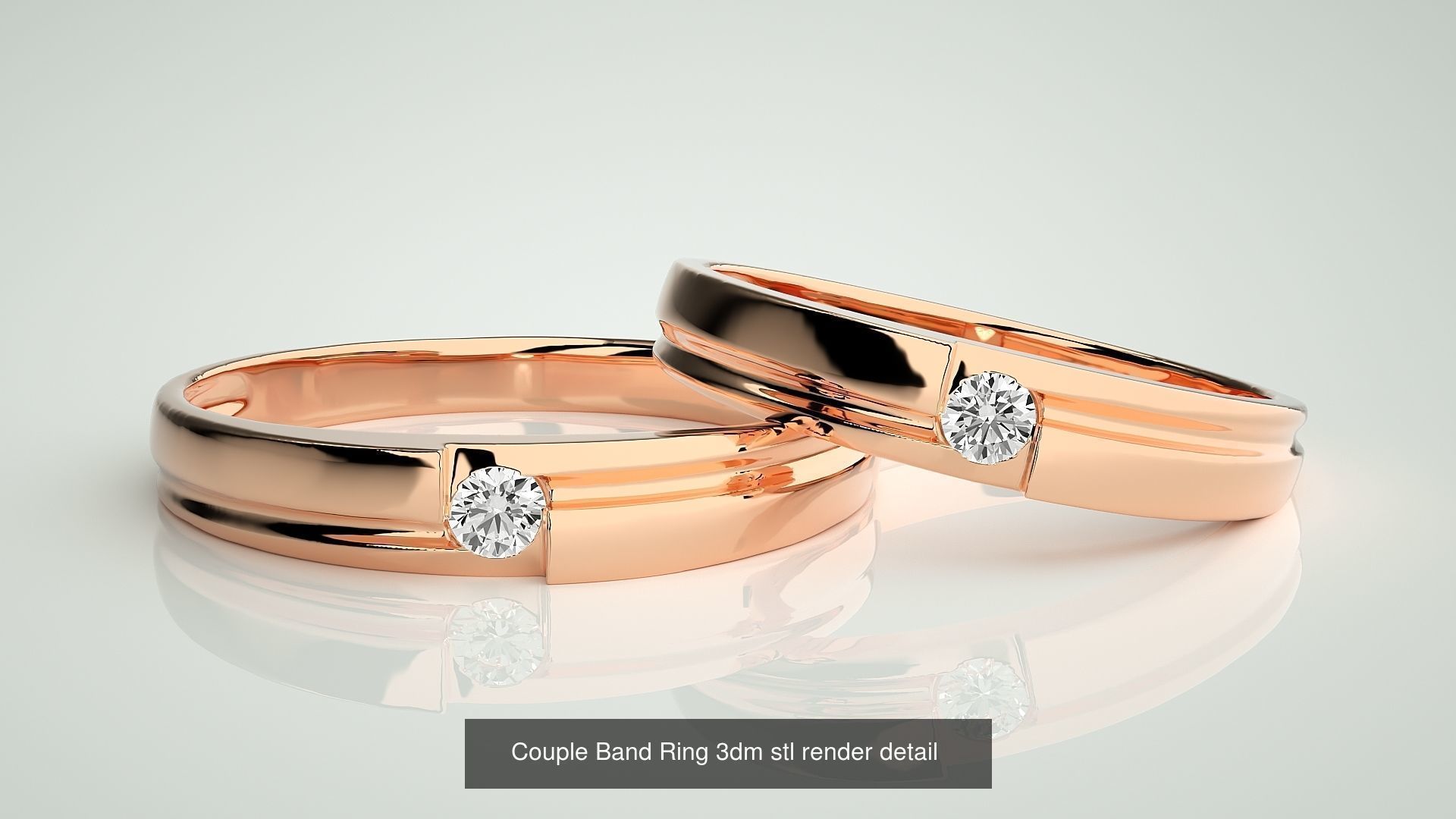 156  Couple Band Ring 3dm stl render detail Part-3 3D Model Collection_109