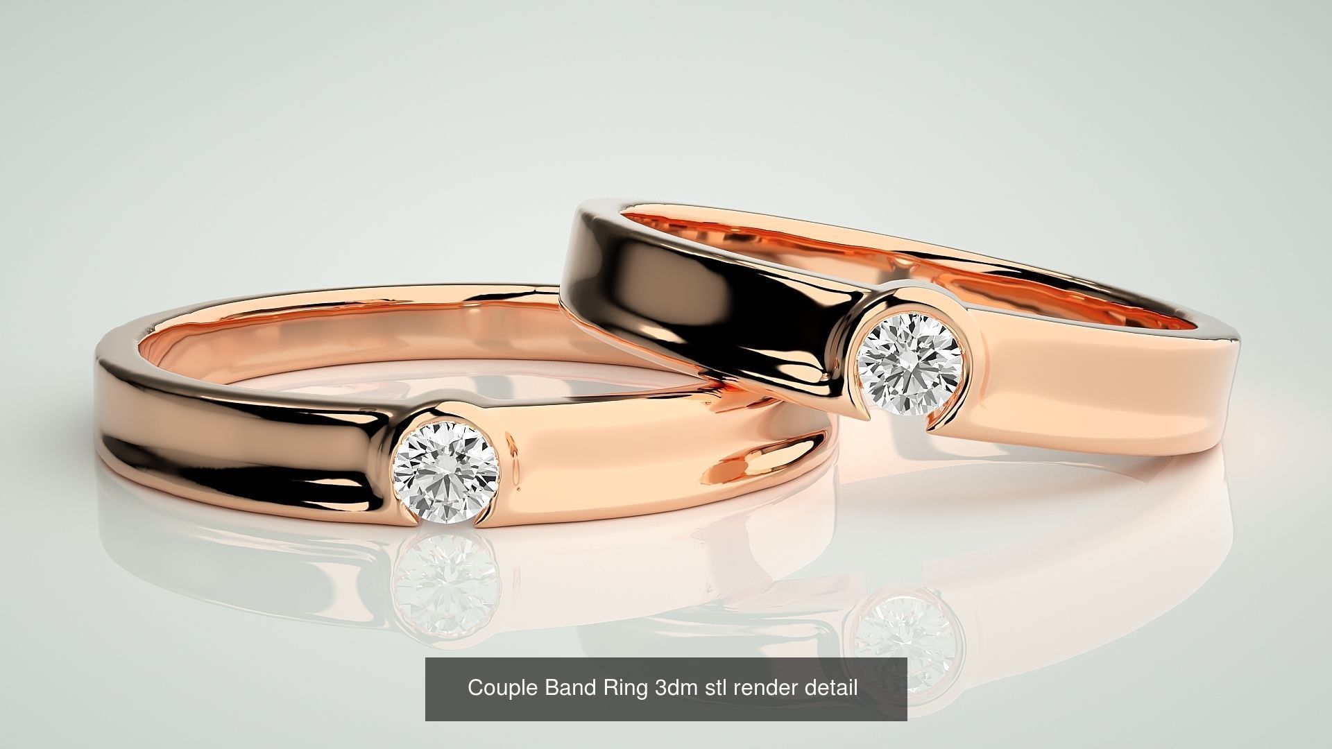 156  Couple Band Ring 3dm stl render detail Part-3 3D Model Collection_157