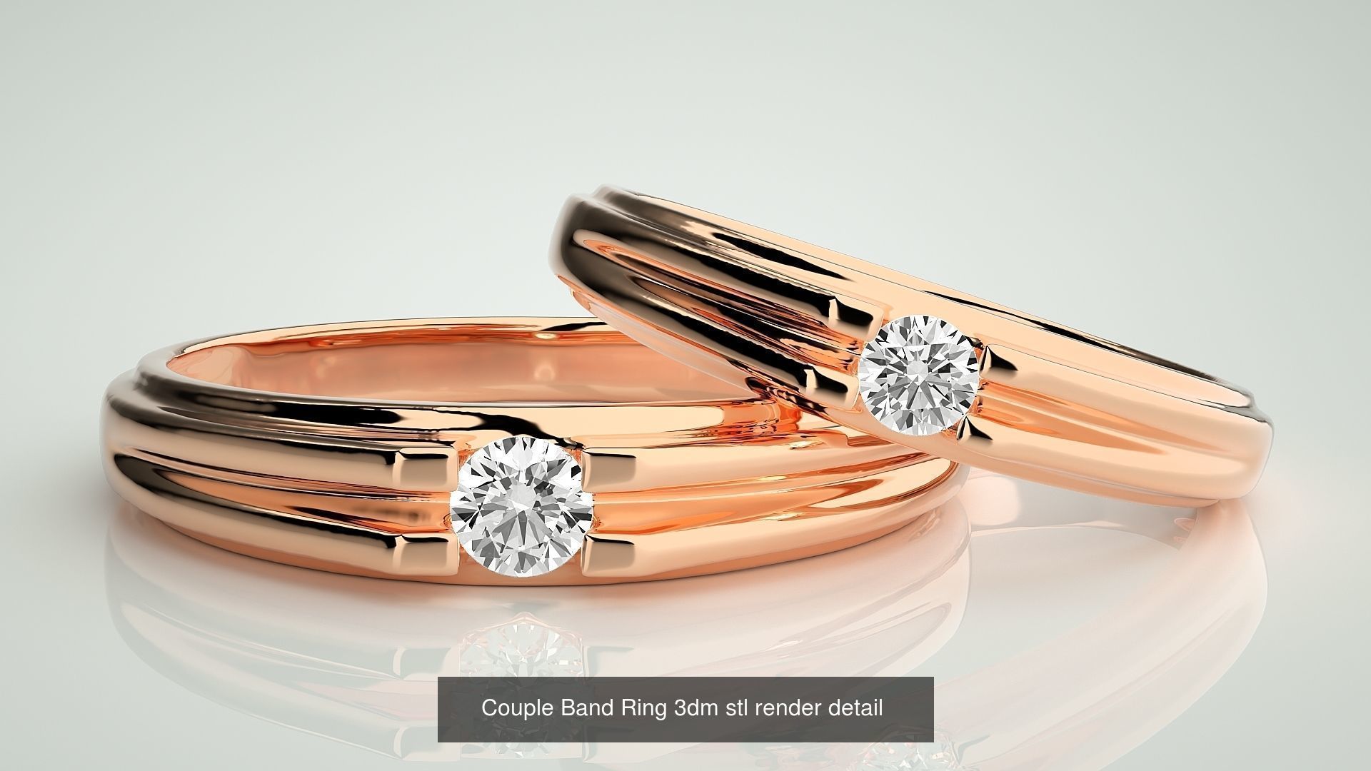 156  Couple Band Ring 3dm stl render detail Part-3 3D Model Collection_136