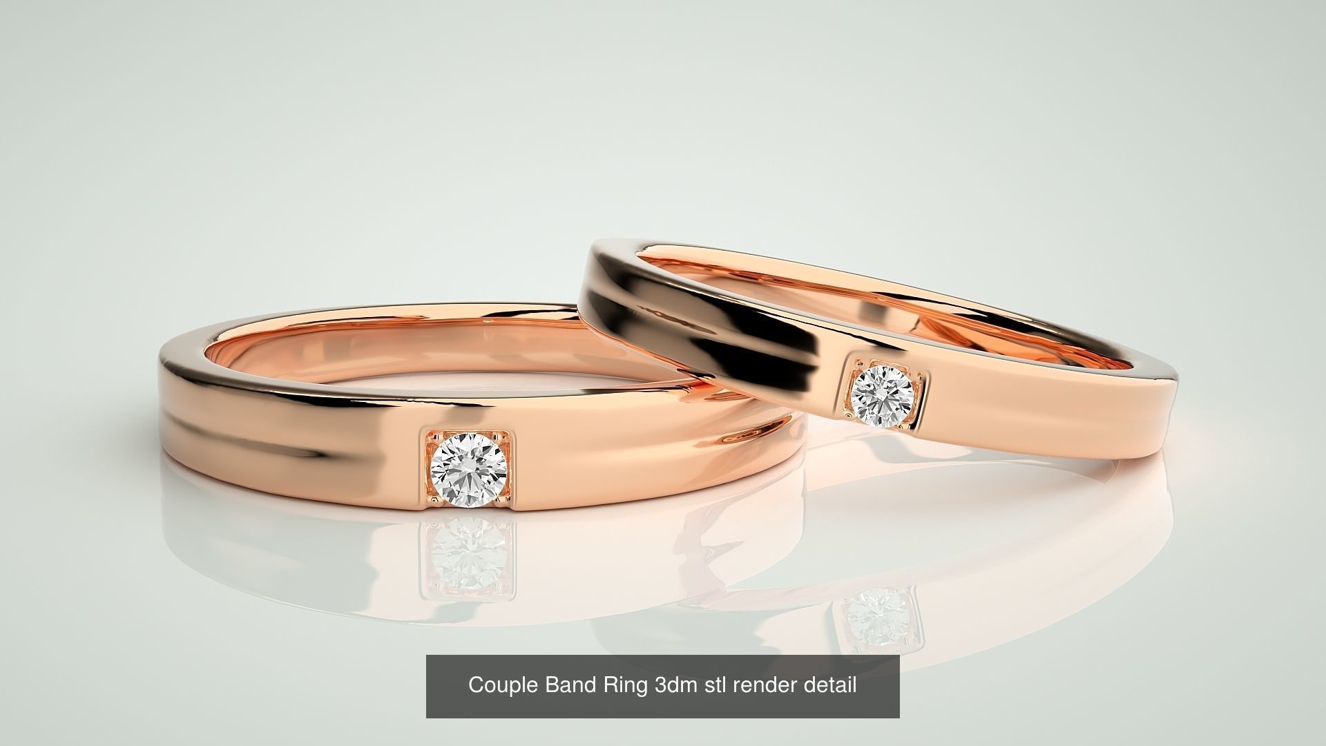 156  Couple Band Ring 3dm stl render detail Part-3 3D Model Collection_89