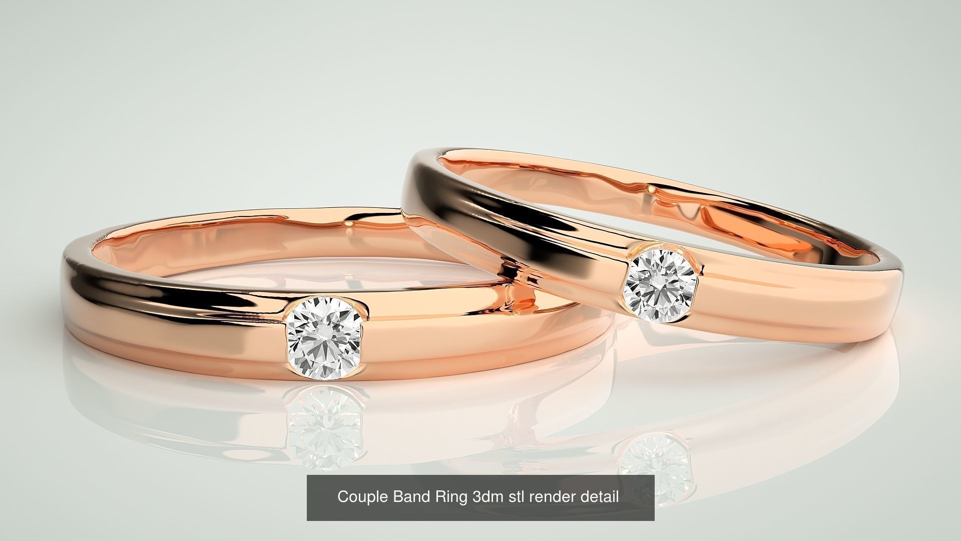 156  Couple Band Ring 3dm stl render detail Part-3 3D Model Collection_125