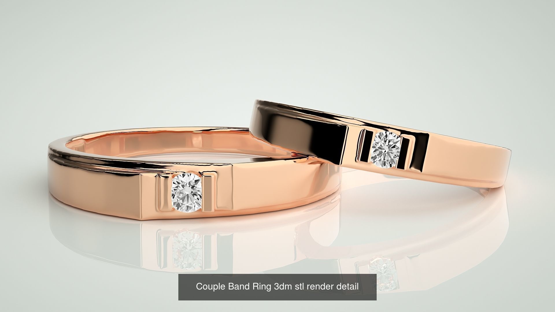 156  Couple Band Ring 3dm stl render detail Part-3 3D Model Collection_74