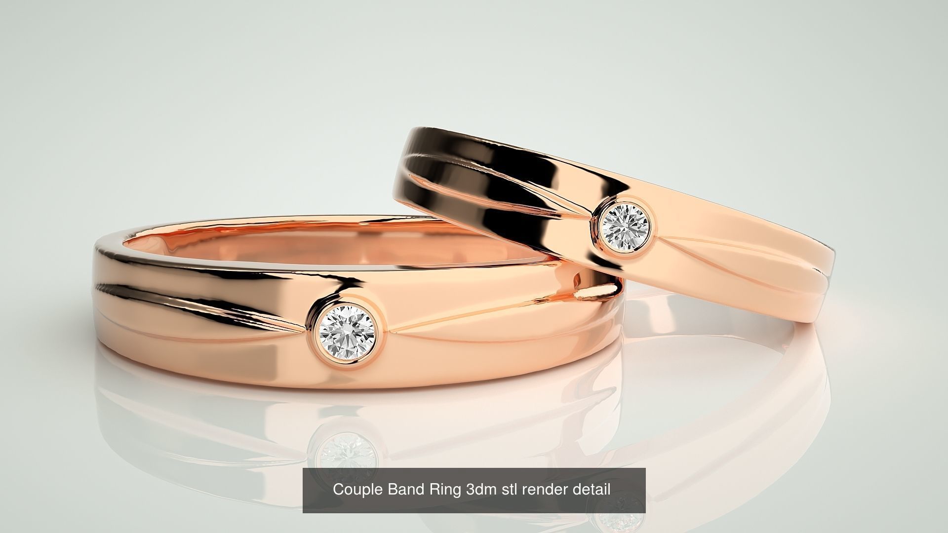 156  Couple Band Ring 3dm stl render detail Part-3 3D Model Collection_116