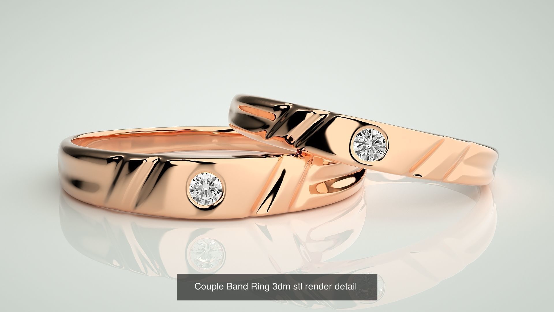 156  Couple Band Ring 3dm stl render detail Part-3 3D Model Collection_132