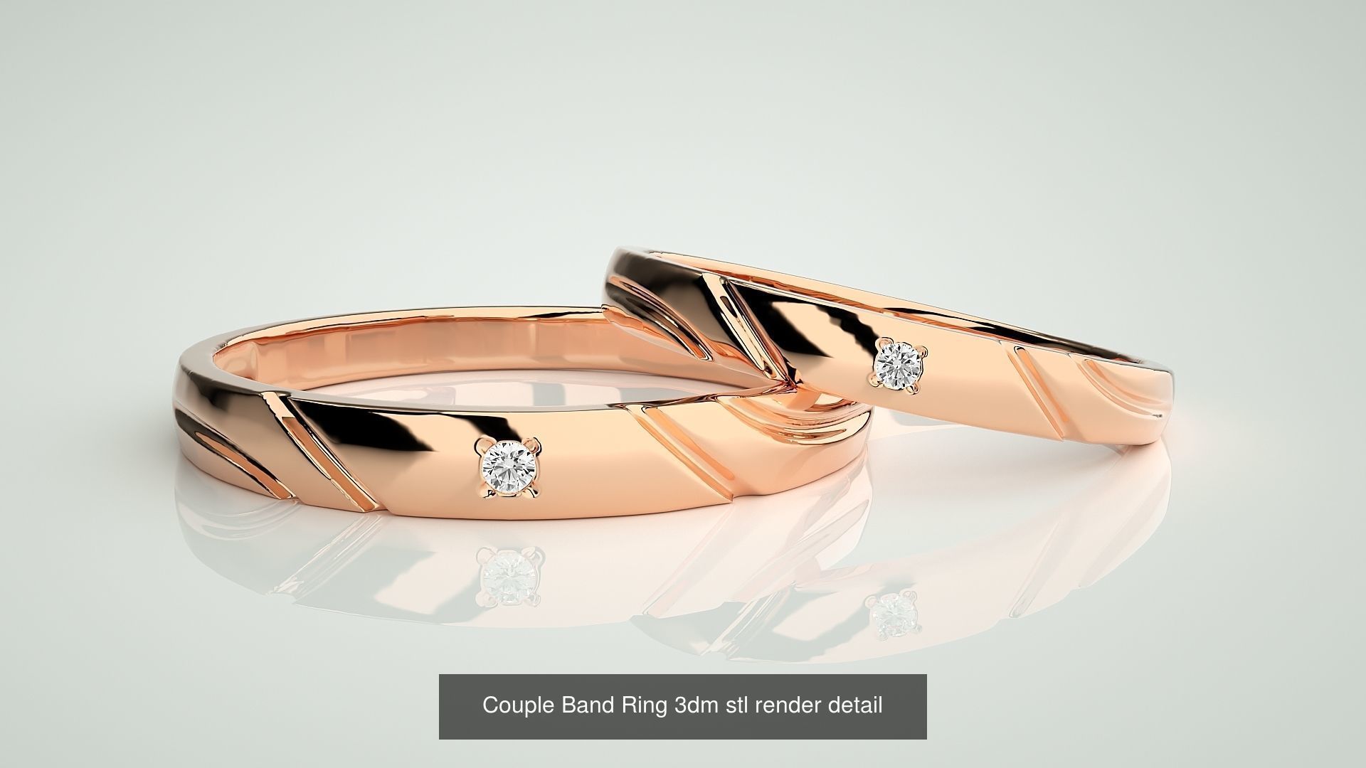 156  Couple Band Ring 3dm stl render detail Part-3 3D Model Collection_67