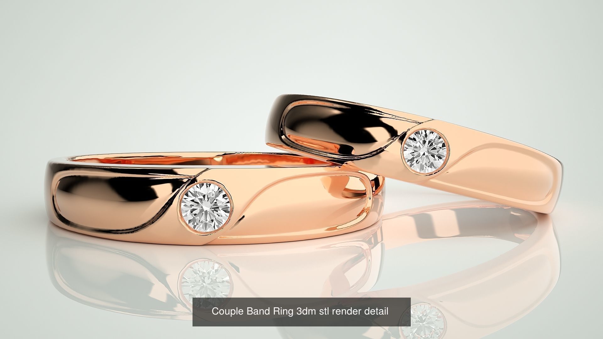 156  Couple Band Ring 3dm stl render detail Part-3 3D Model Collection_102