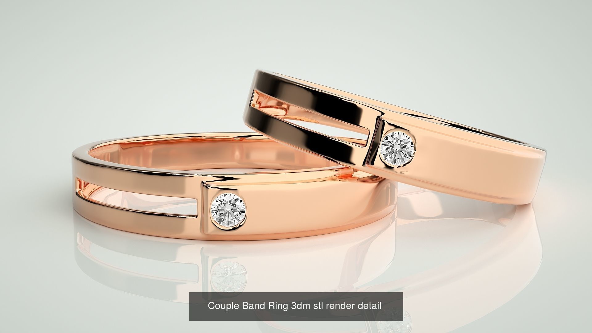 156  Couple Band Ring 3dm stl render detail Part-3 3D Model Collection_141