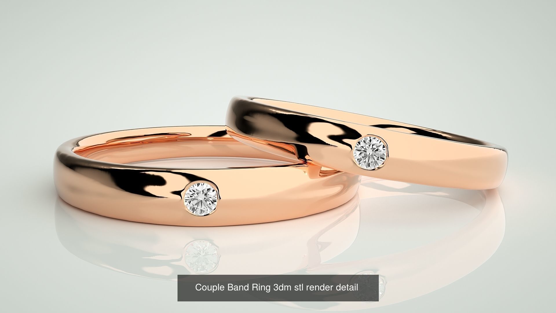 156  Couple Band Ring 3dm stl render detail Part-3 3D Model Collection_150