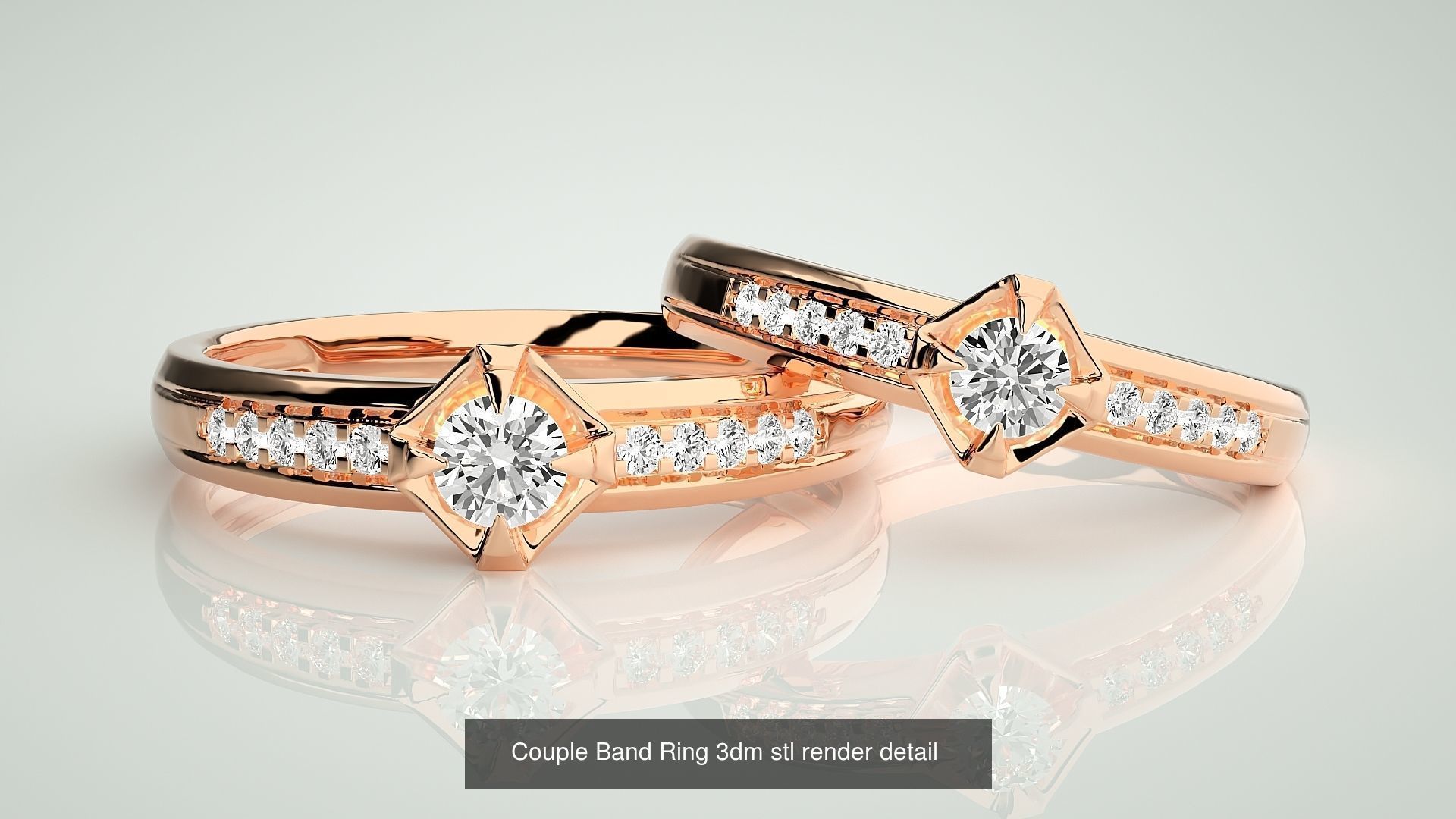 156  Couple Band Ring 3dm stl render detail Part-3 3D Model Collection_164