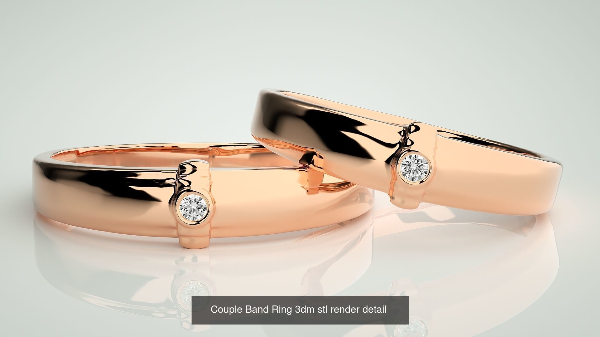 156  Couple Band Ring 3dm stl render detail Part-3 3D Model Collection_139