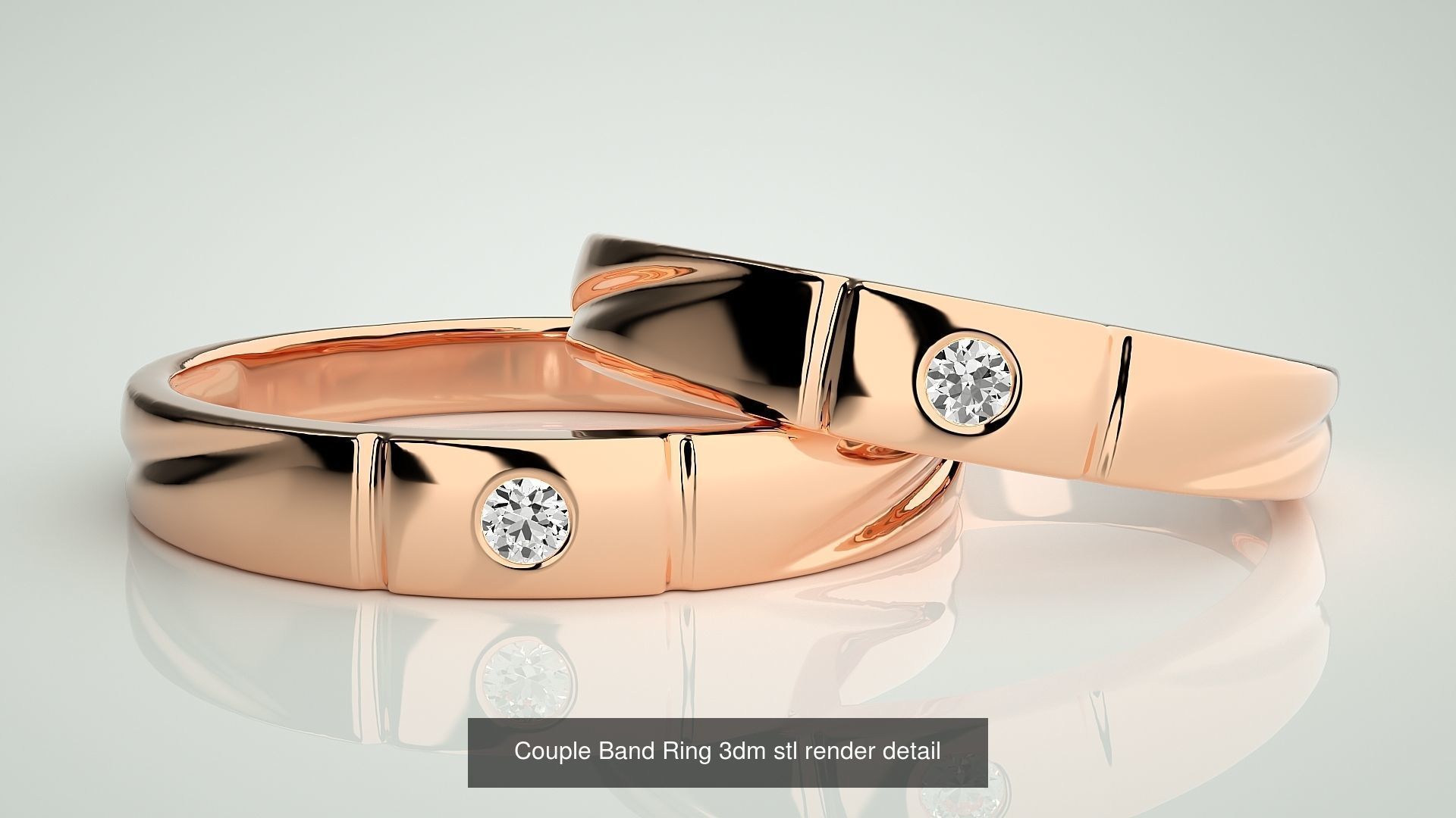 156  Couple Band Ring 3dm stl render detail Part-3 3D Model Collection_62