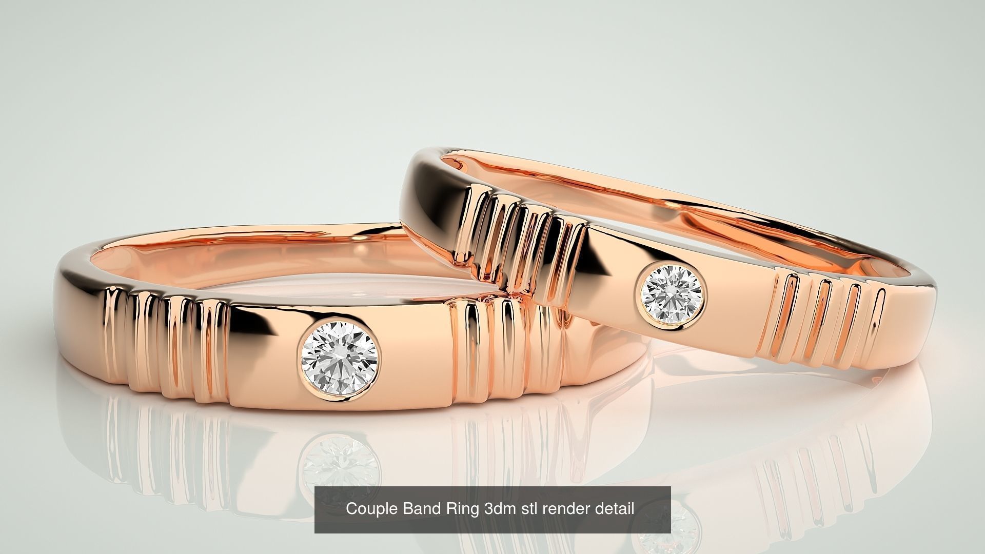 156  Couple Band Ring 3dm stl render detail Part-3 3D Model Collection_137