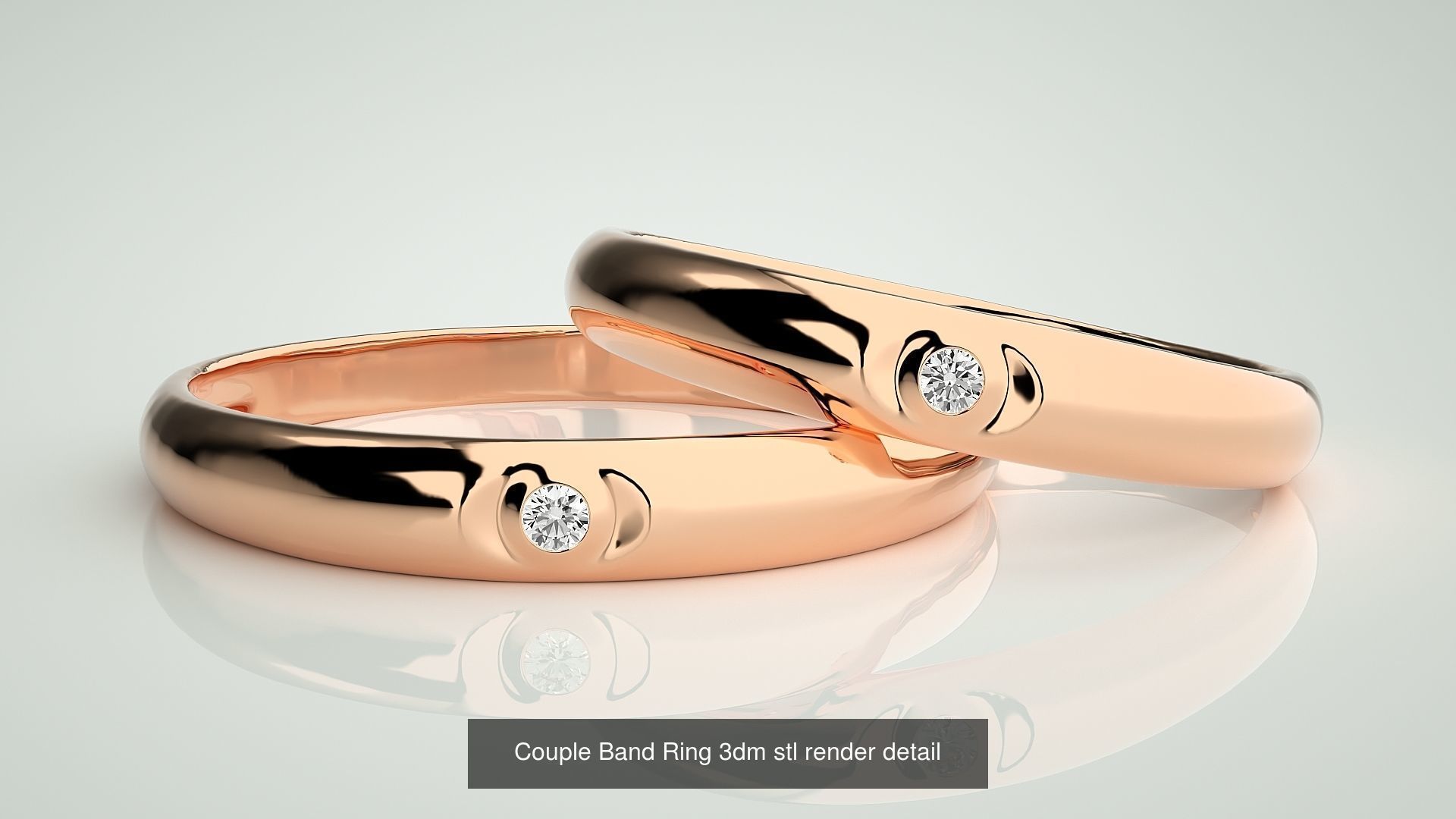 156  Couple Band Ring 3dm stl render detail Part-3 3D Model Collection_64