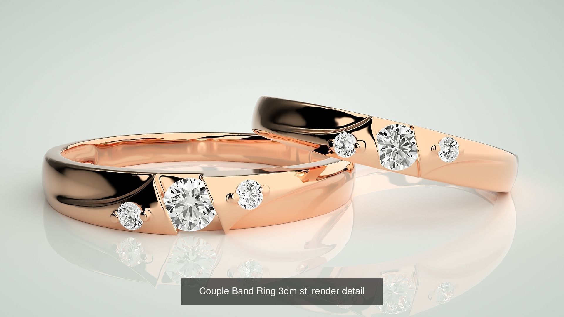 156  Couple Band Ring 3dm stl render detail Part-3 3D Model Collection_81