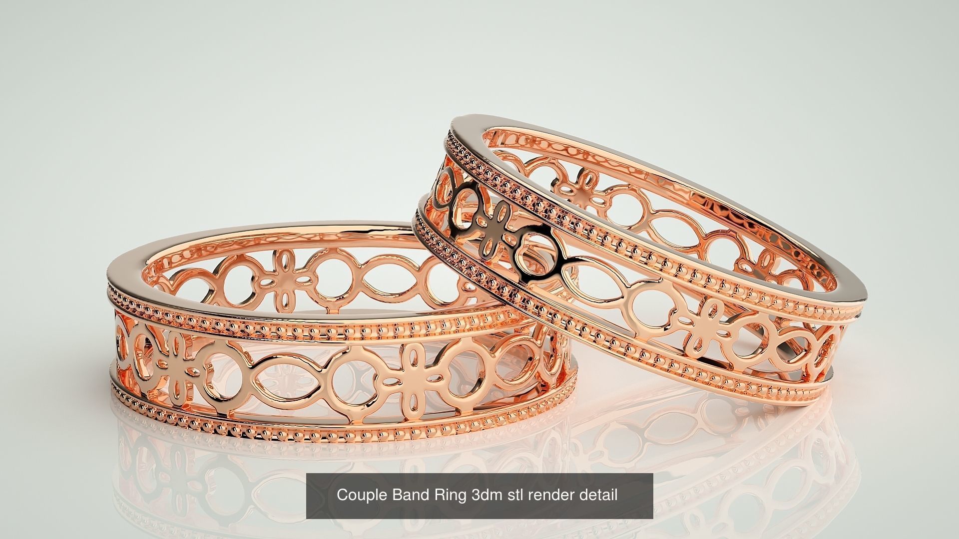 156  Couple Band Ring 3dm stl render detail Part-3 3D Model Collection_97