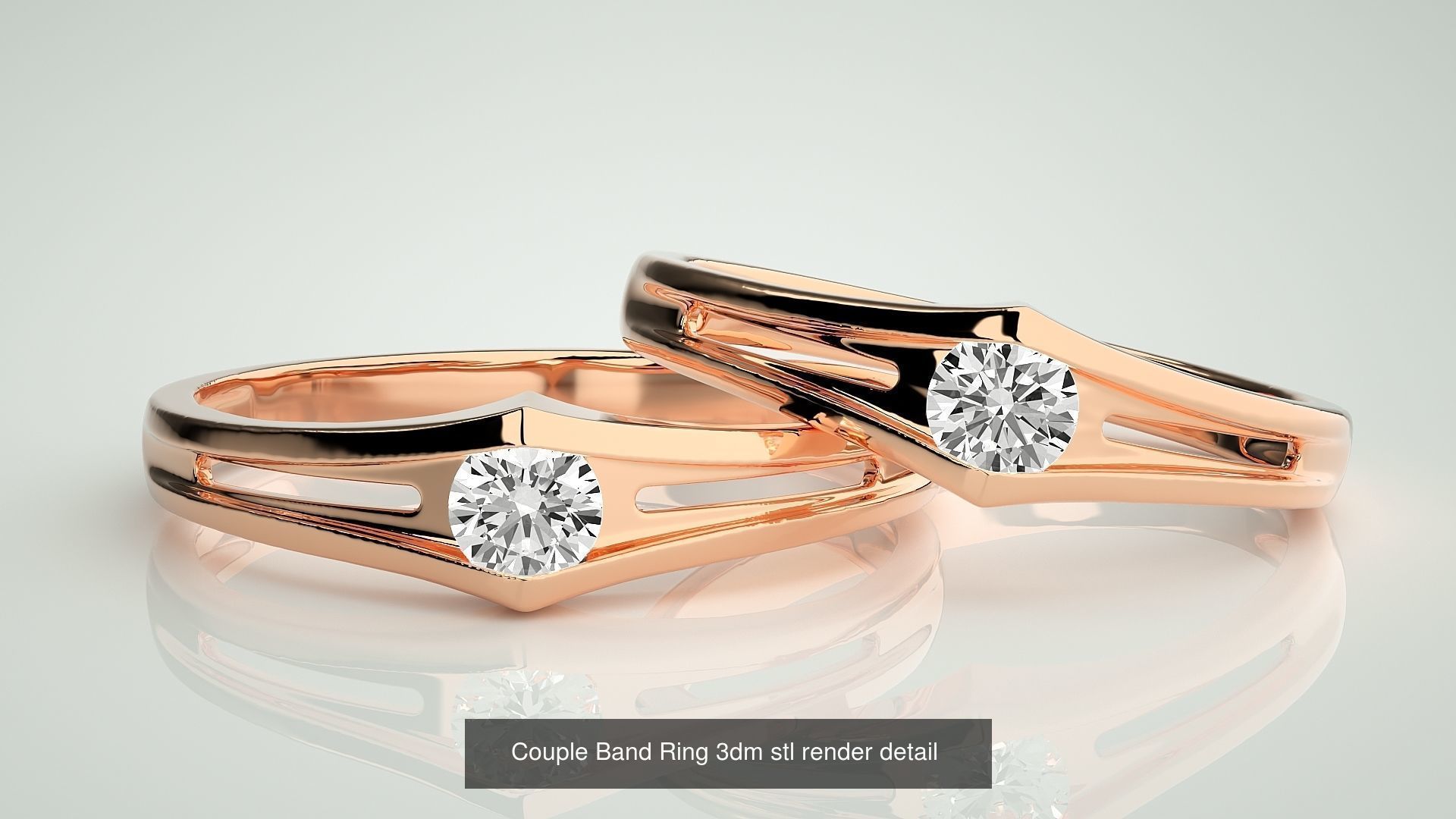 156  Couple Band Ring 3dm stl render detail Part-3 3D Model Collection_122