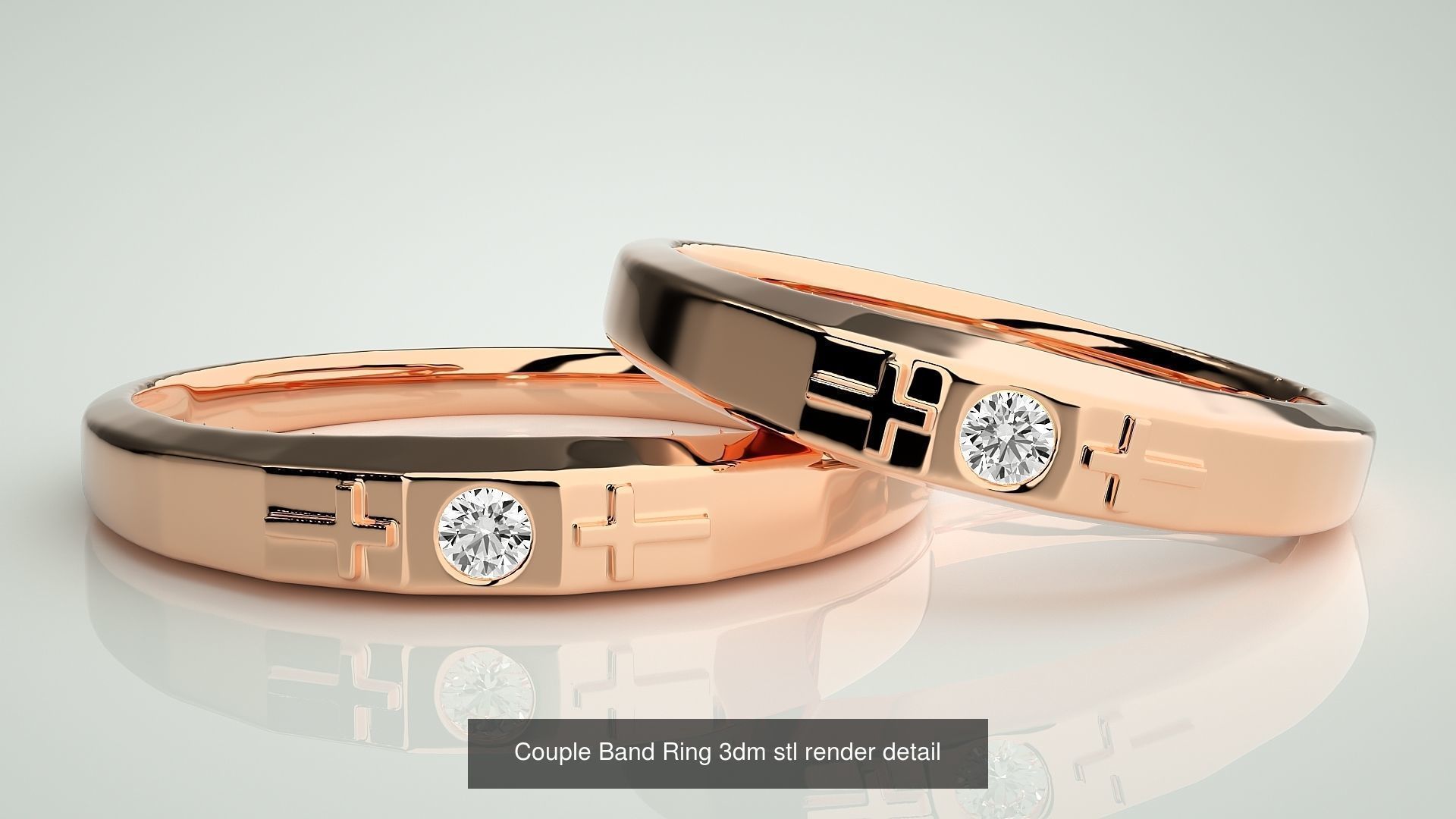 156  Couple Band Ring 3dm stl render detail Part-3 3D Model Collection_75