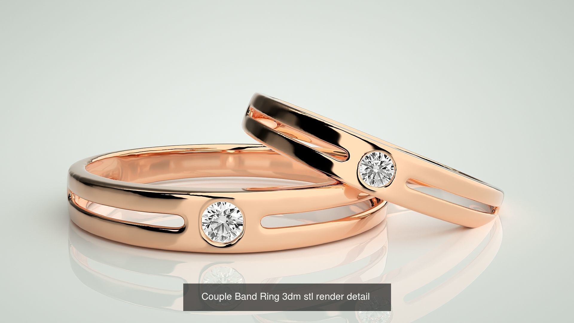 156  Couple Band Ring 3dm stl render detail Part-3 3D Model Collection_113