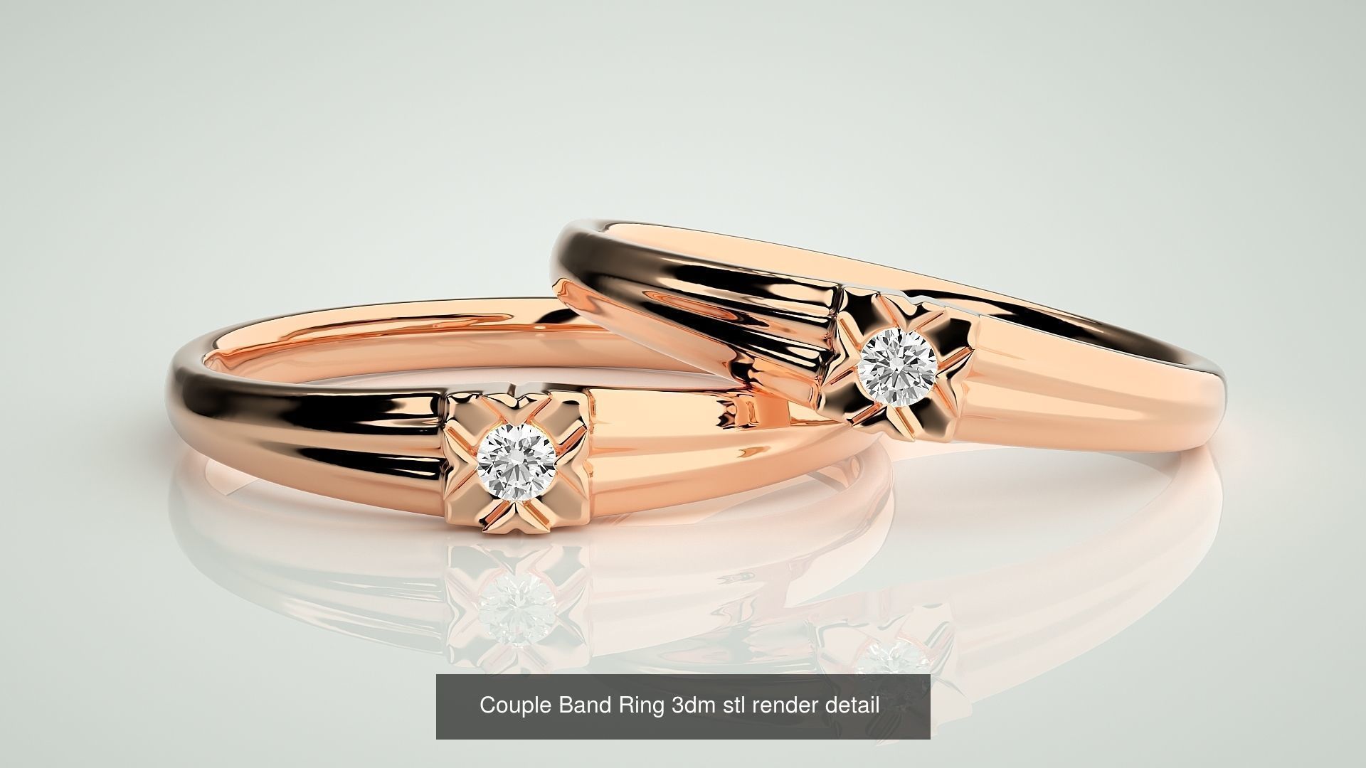 156  Couple Band Ring 3dm stl render detail Part-3 3D Model Collection_155