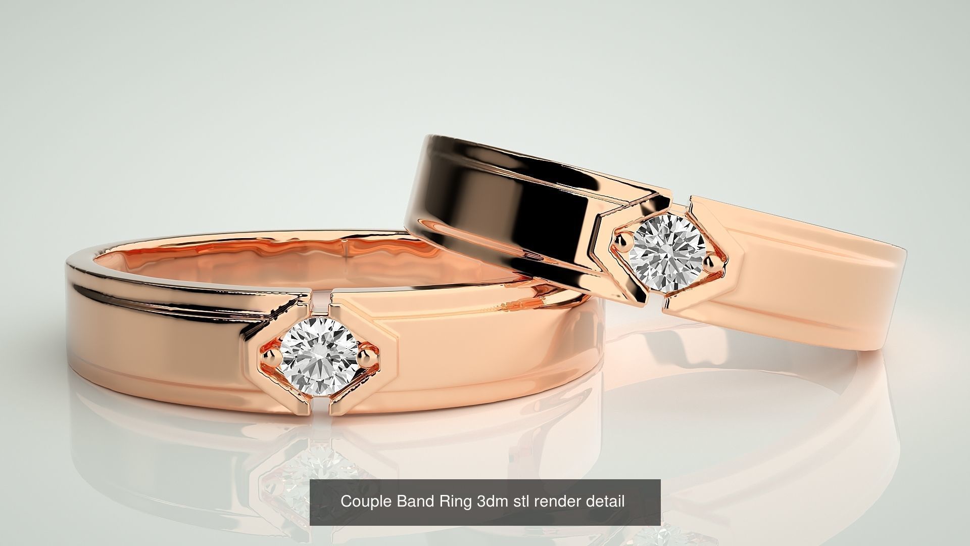 156  Couple Band Ring 3dm stl render detail Part-3 3D Model Collection_146