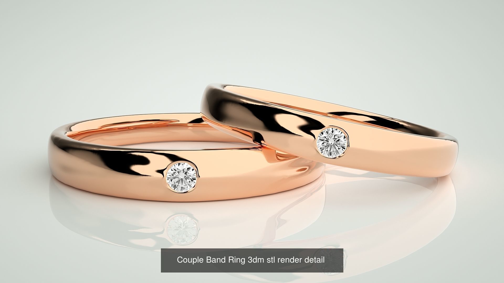 156  Couple Band Ring 3dm stl render detail Part-3 3D Model Collection_151