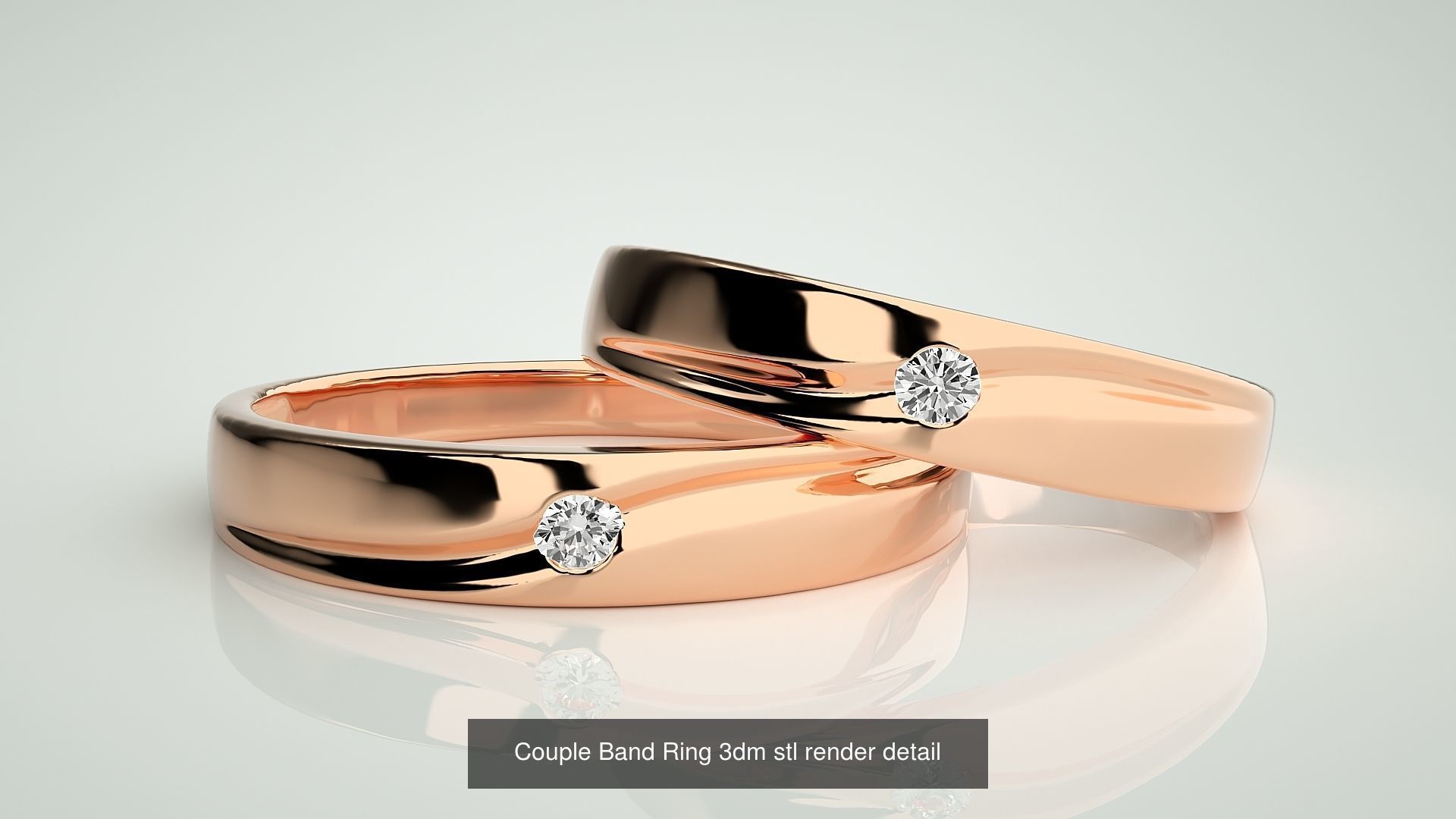 156  Couple Band Ring 3dm stl render detail Part-3 3D Model Collection_56