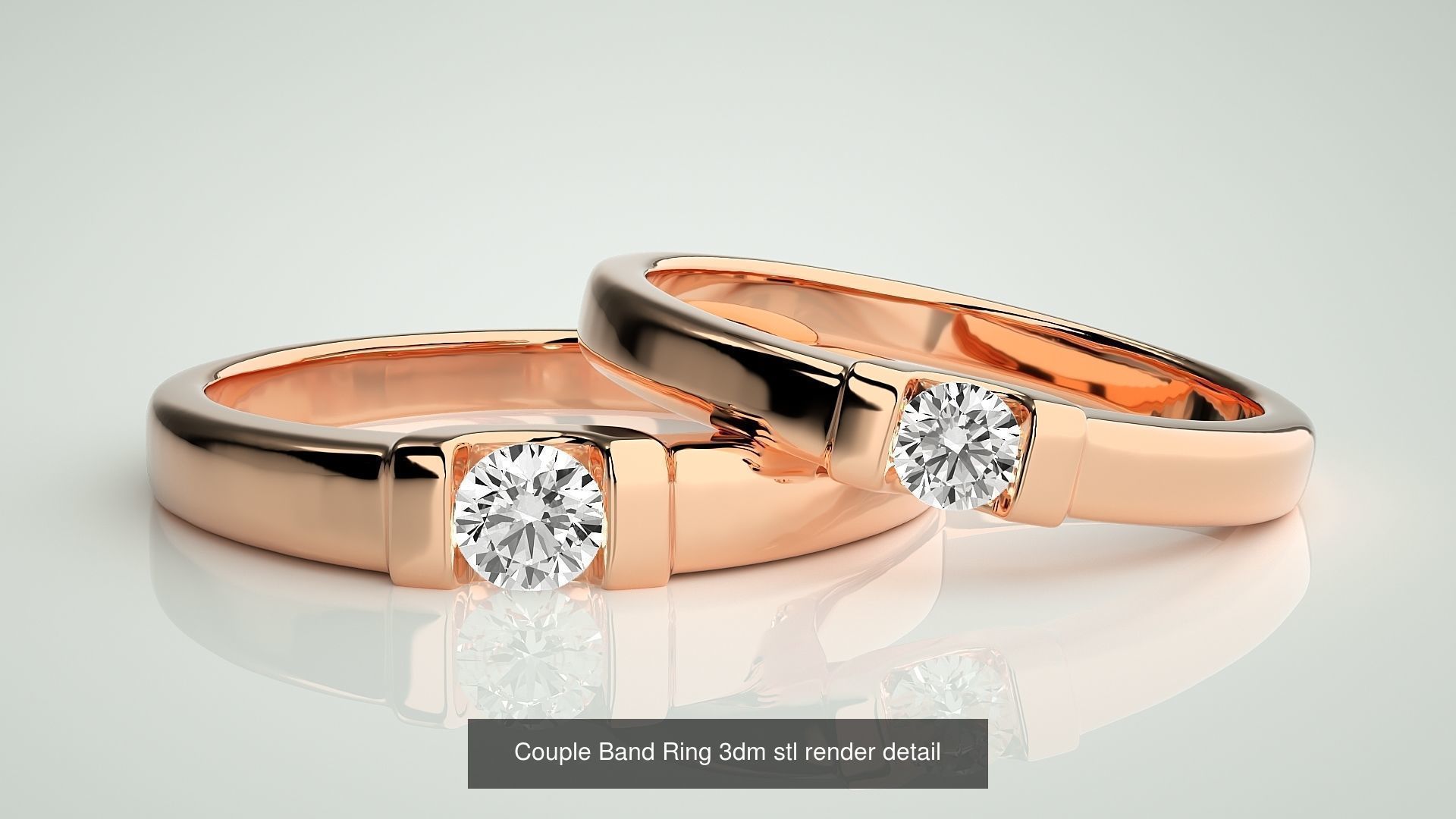 156  Couple Band Ring 3dm stl render detail Part-3 3D Model Collection_87