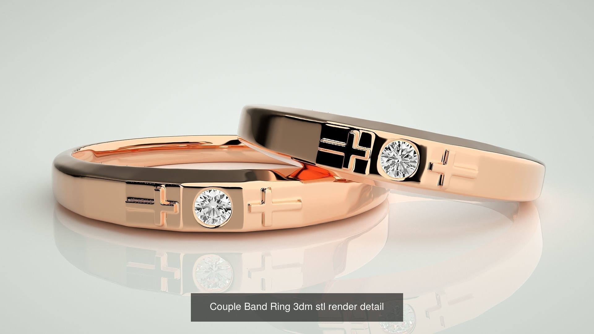 156  Couple Band Ring 3dm stl render detail Part-3 3D Model Collection_51