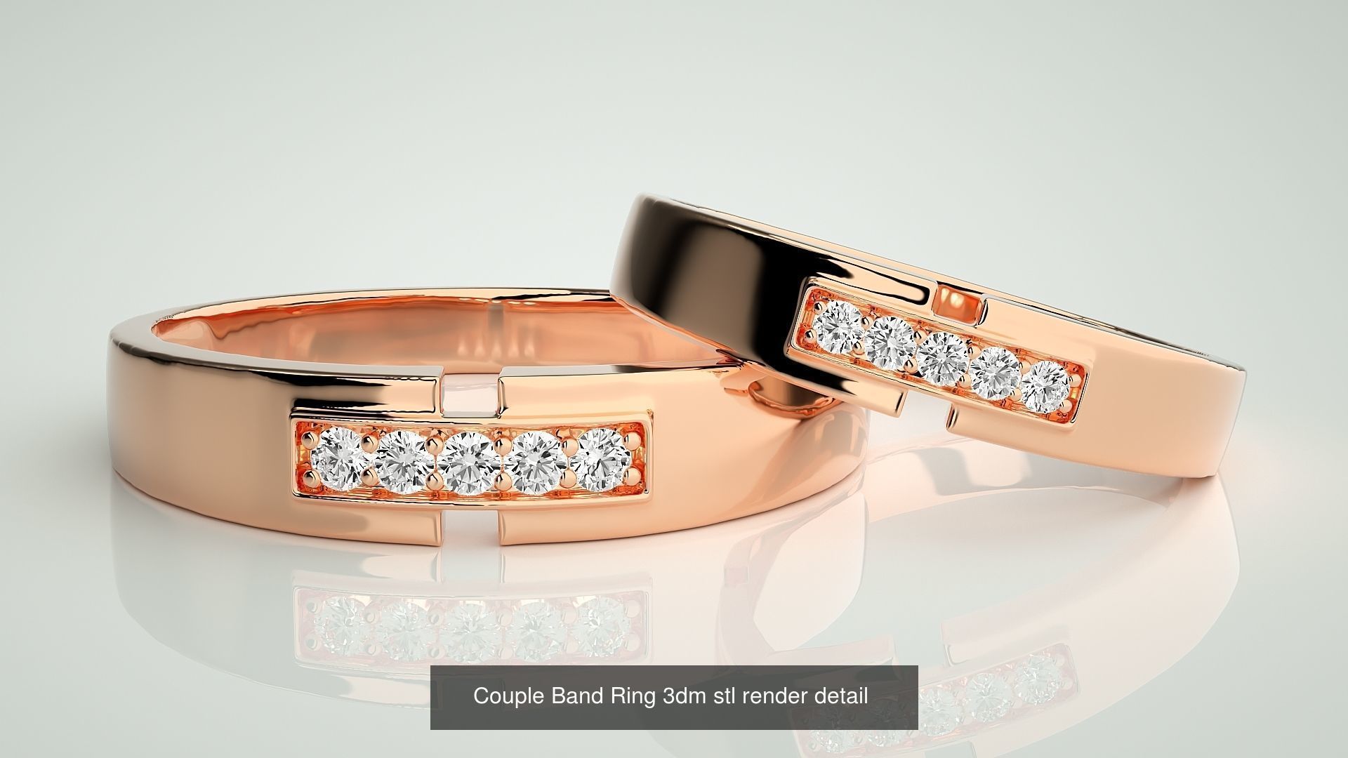 156  Couple Band Ring 3dm stl render detail Part-3 3D Model Collection_117