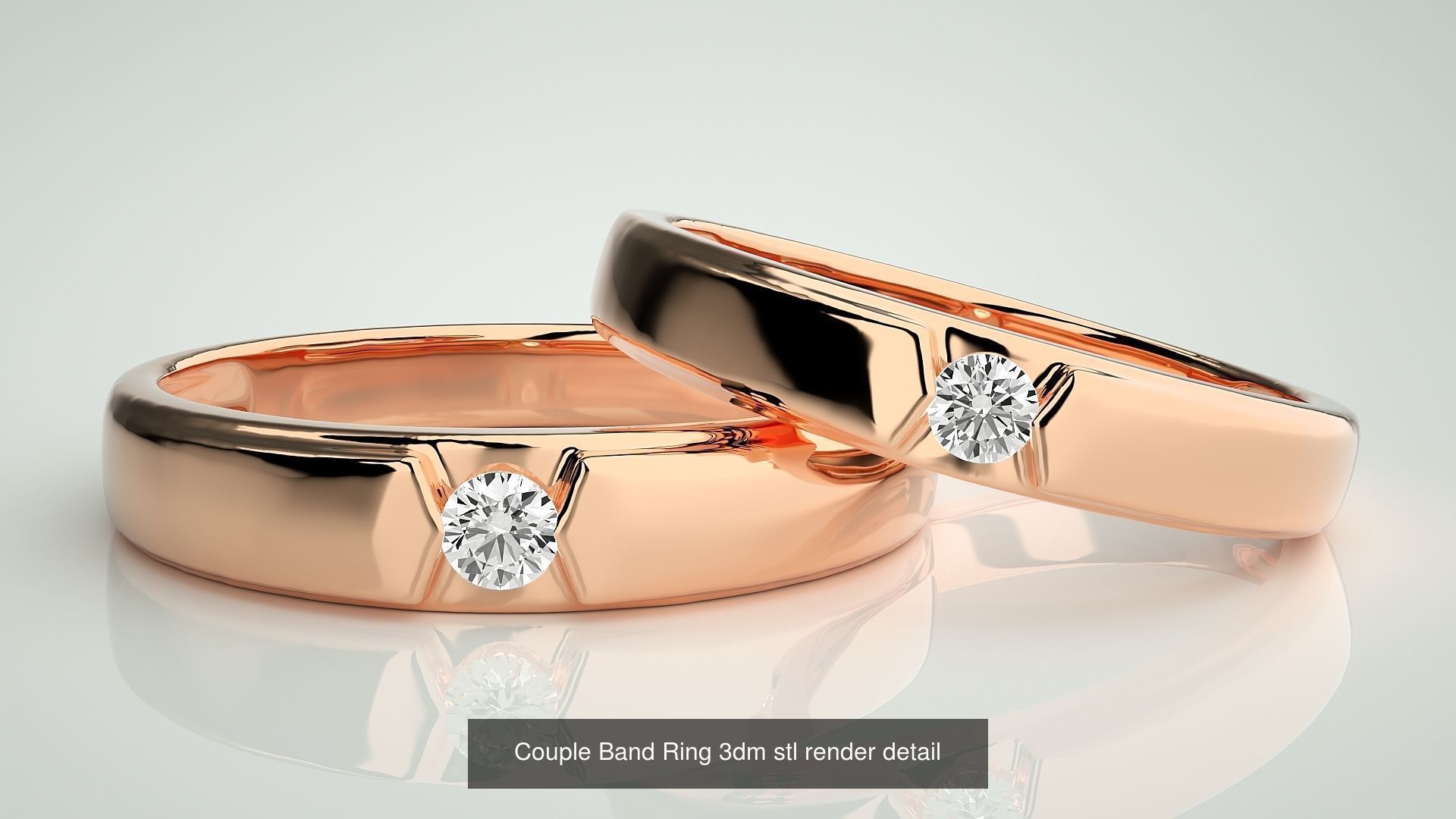 156  Couple Band Ring 3dm stl render detail Part-3 3D Model Collection_28
