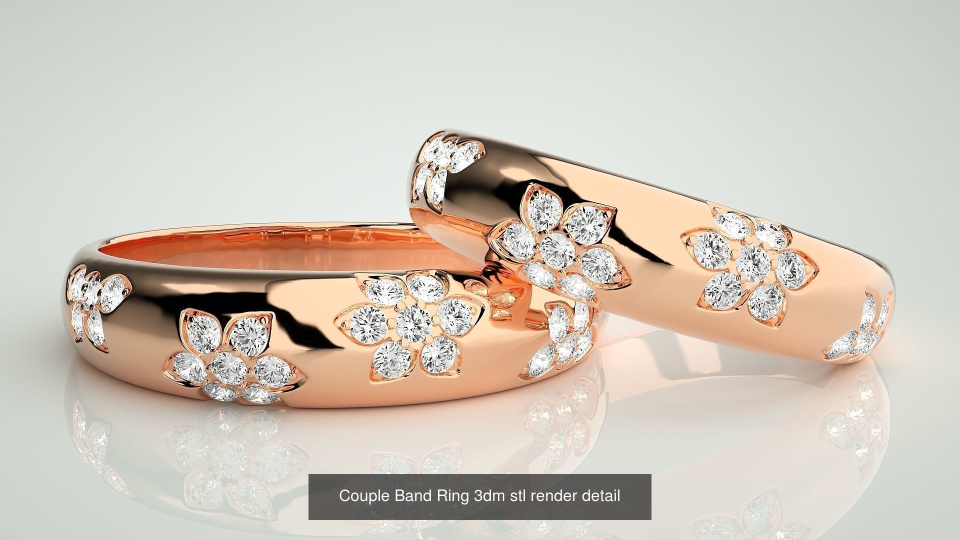 156  Couple Band Ring 3dm stl render detail Part-3 3D Model Collection_54