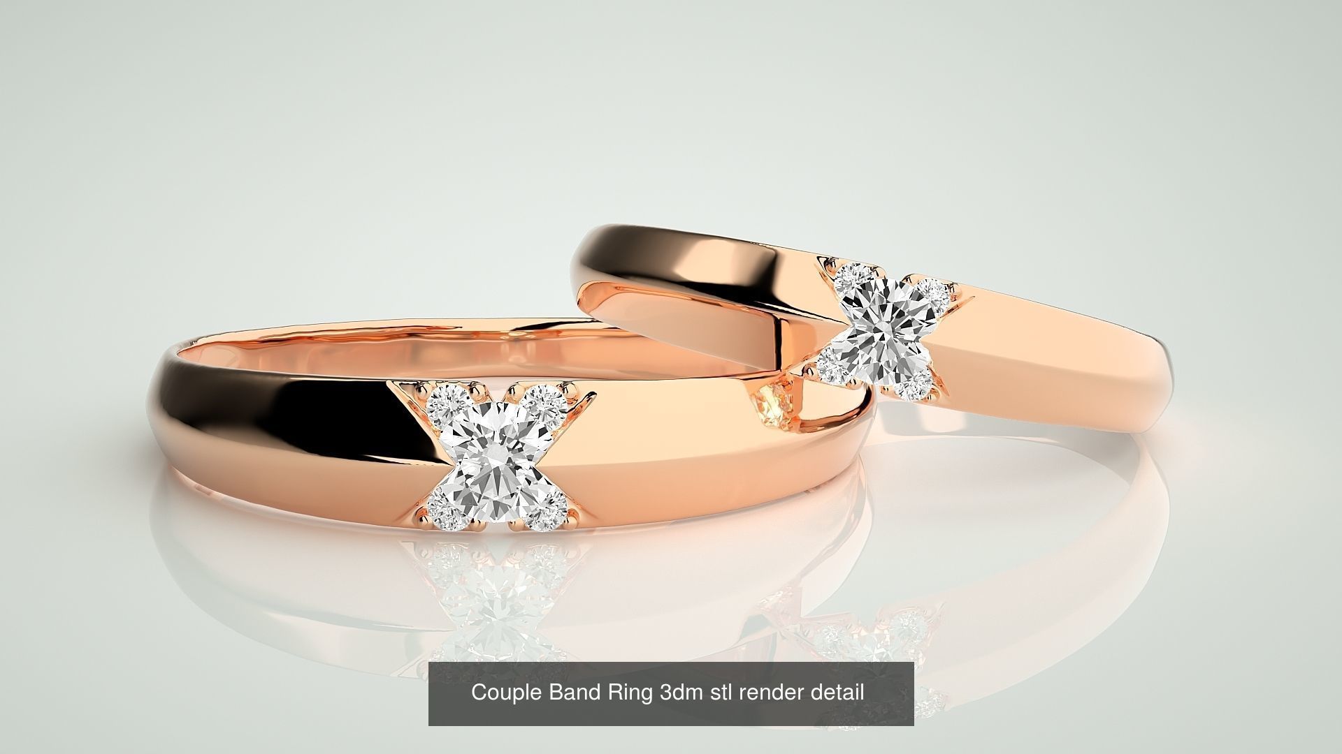 156  Couple Band Ring 3dm stl render detail Part-3 3D Model Collection_112