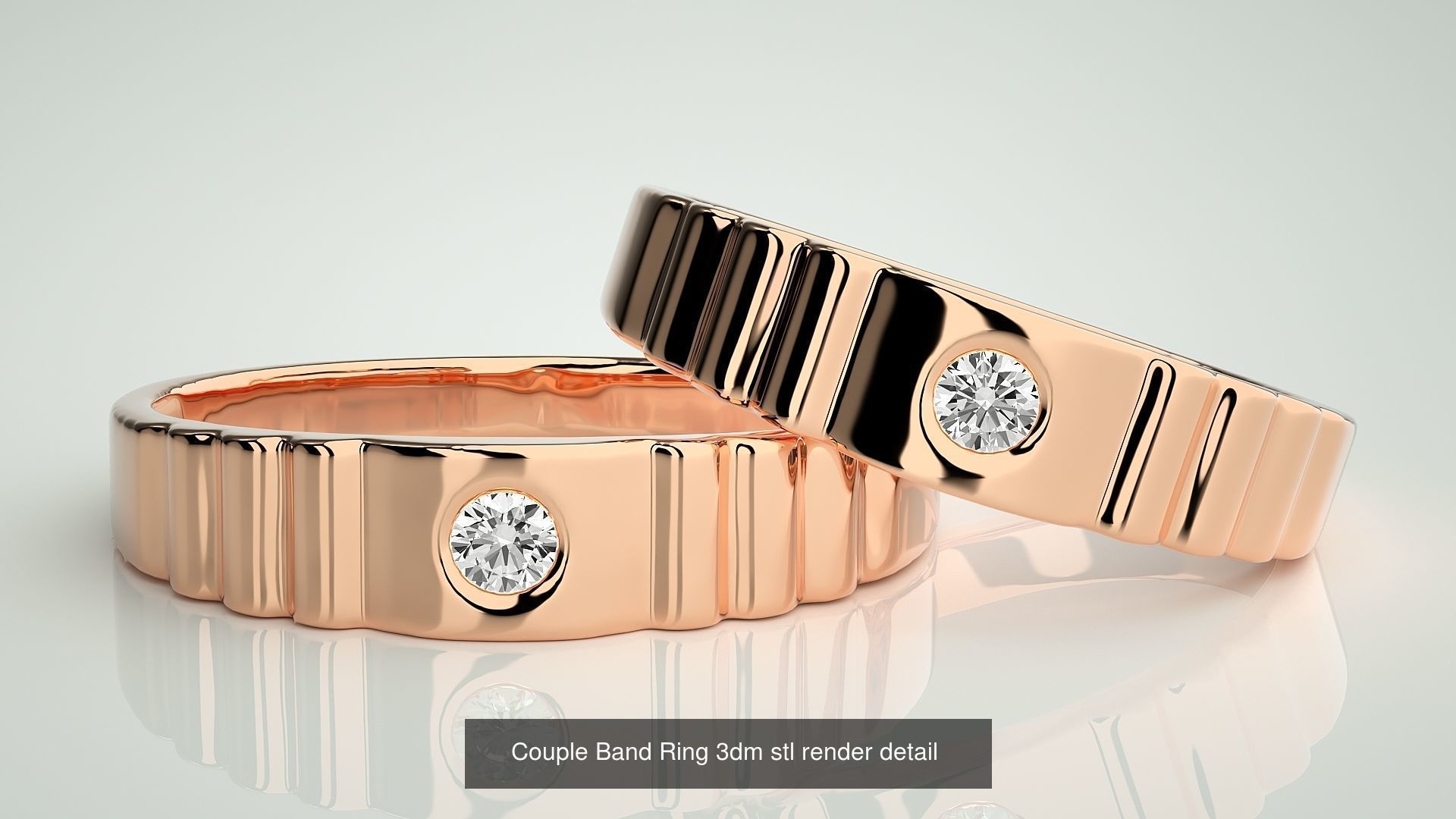 156  Couple Band Ring 3dm stl render detail Part-3 3D Model Collection_138