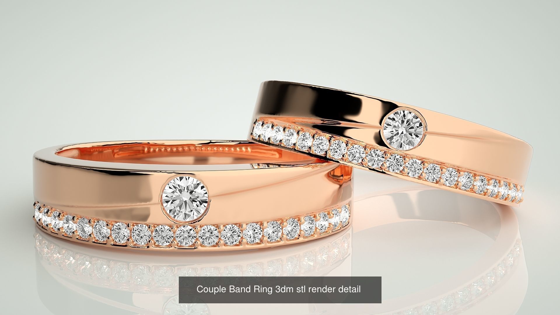 156  Couple Band Ring 3dm stl render detail Part-3 3D Model Collection_99