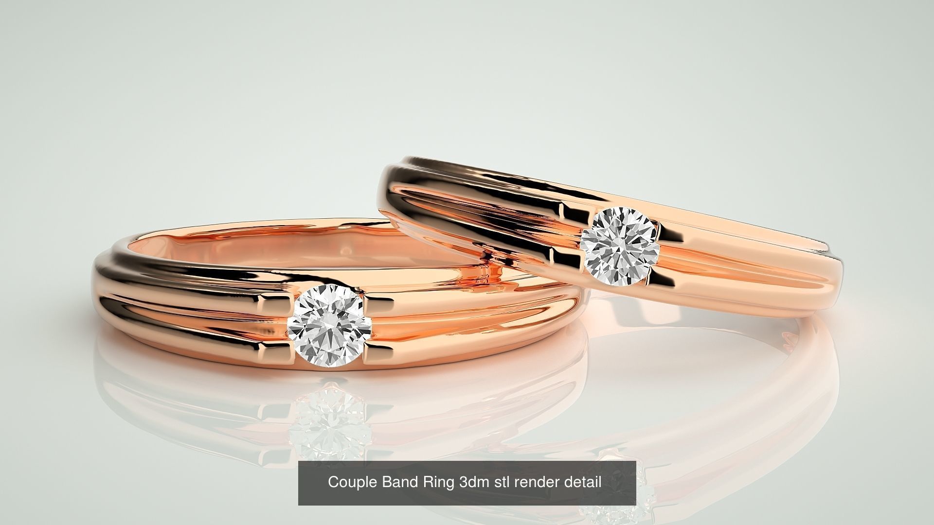 156  Couple Band Ring 3dm stl render detail Part-3 3D Model Collection_126