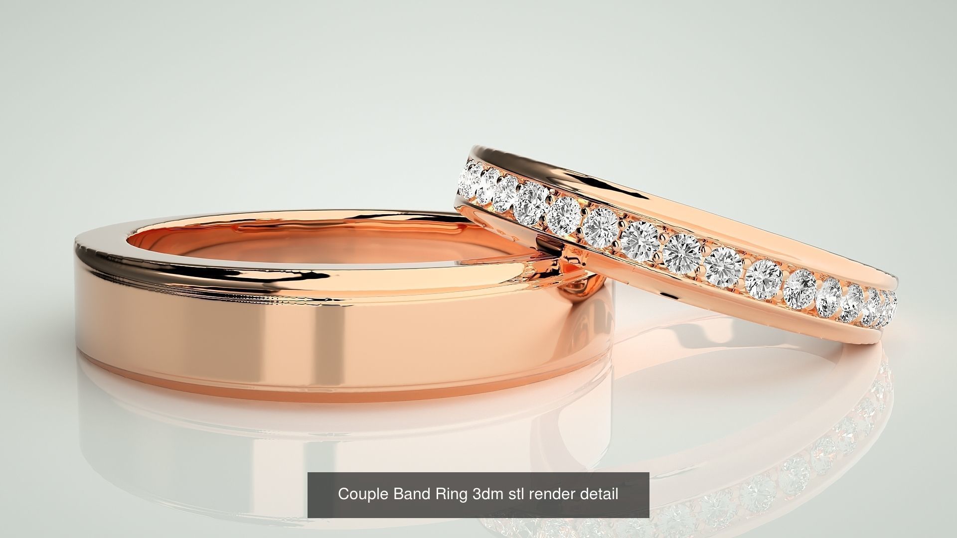 156  Couple Band Ring 3dm stl render detail Part-3 3D Model Collection_95