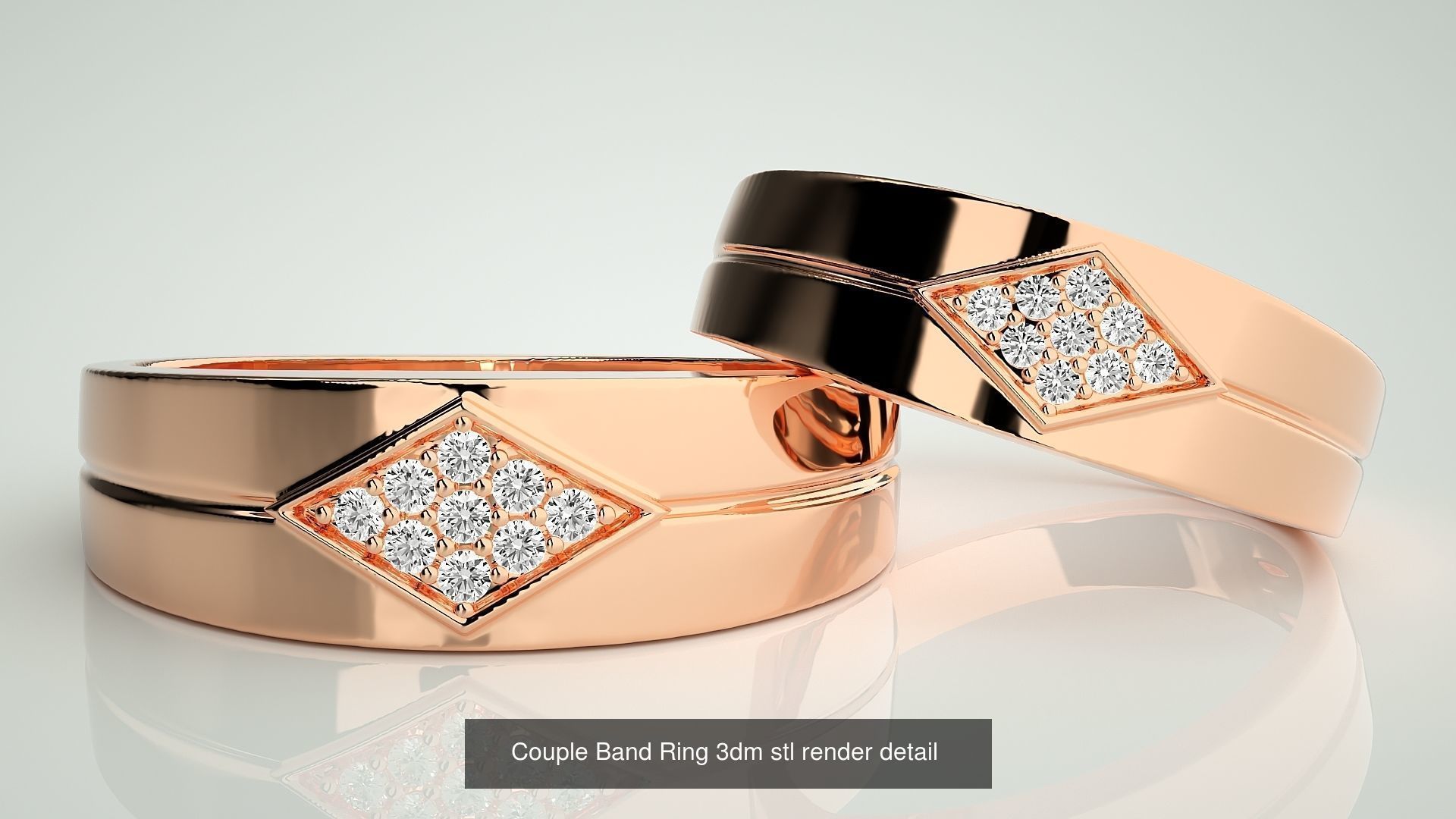 156  Couple Band Ring 3dm stl render detail Part-3 3D Model Collection_115