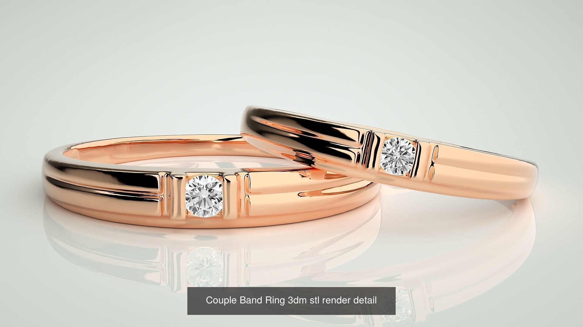 156  Couple Band Ring 3dm stl render detail Part-3 3D Model Collection_73